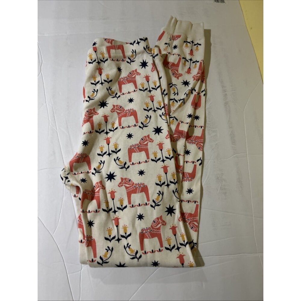 Hanna Andersson Girls Pajama Pants Size 14 Pink Dala Horses Organic Cotton - Picture 3 of 4